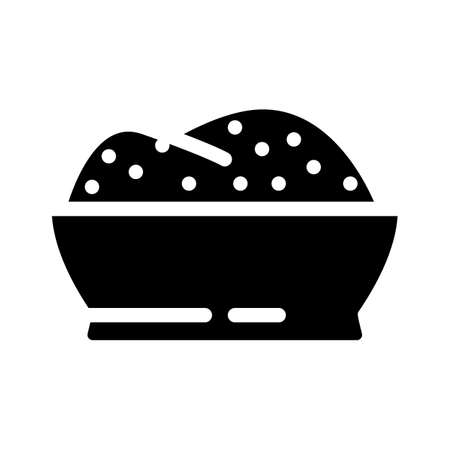 powder spirulina glyph icon vector. powder spirulina sign. isolated contour symbol black illustrationのイラスト素材