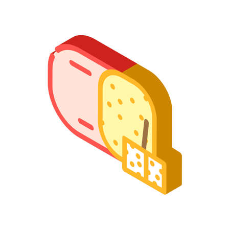 edam cheese isometric icon vector. edam cheese sign. isolated symbol illustrationのイラスト素材