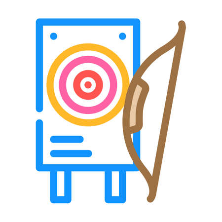 archery sport color icon vector. archery sport sign. isolated symbol illustrationのイラスト素材