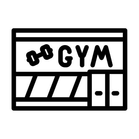 gym building line icon vector. gym building sign. isolated contour symbol black illustrationのイラスト素材