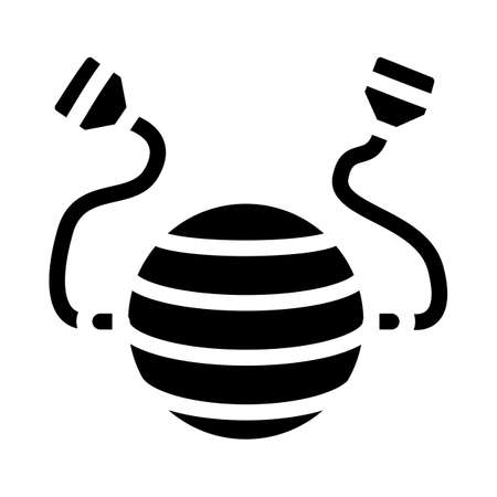 ball for training glyph icon vector. ball for training sign. isolated contour symbol black illustrationのイラスト素材