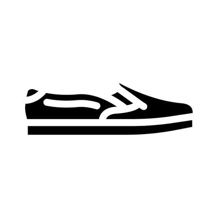 slipons footwear glyph icon vector. slipons footwear sign. isolated contour symbol black illustrationのイラスト素材
