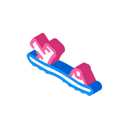 sandals summer footwear isometric icon vector. sandals summer footwear sign. isolated symbol illustrationのイラスト素材