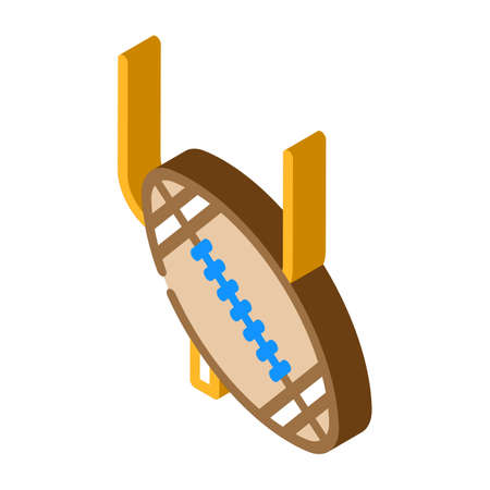 rugby game ball and gate isometric icon vector. rugby game ball and gate sign. isolated symbol illustrationのイラスト素材