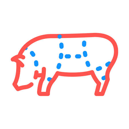 piglet scheme color icon vector. piglet scheme sign. isolated symbol illustrationのイラスト素材