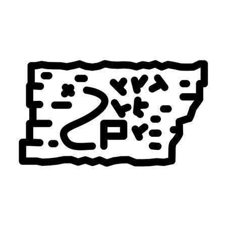 board with map line icon vector. board with map sign. isolated contour symbol black illustrationのイラスト素材