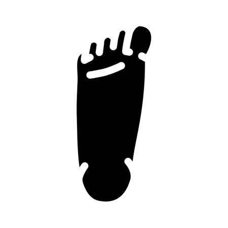 footprint barefoot human glyph icon vector. footprint barefoot human sign. isolated contour symbol black illustrationのイラスト素材