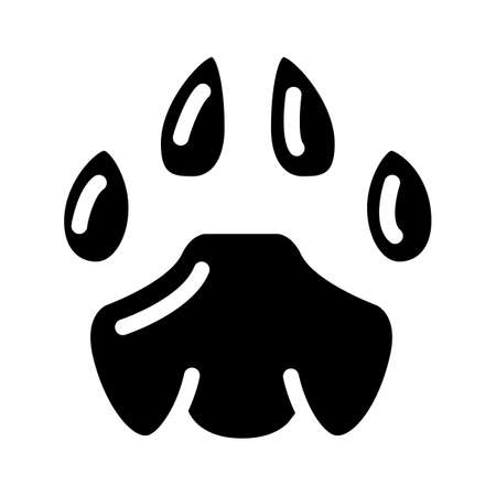 lion leg print glyph icon vector. lion leg print sign. isolated contour symbol black illustrationのイラスト素材
