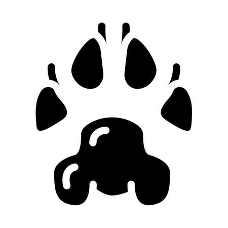dog domestic animal hoof print glyph icon vector. dog domestic animal hoof print sign. isolated contour symbol black illustrationのイラスト素材