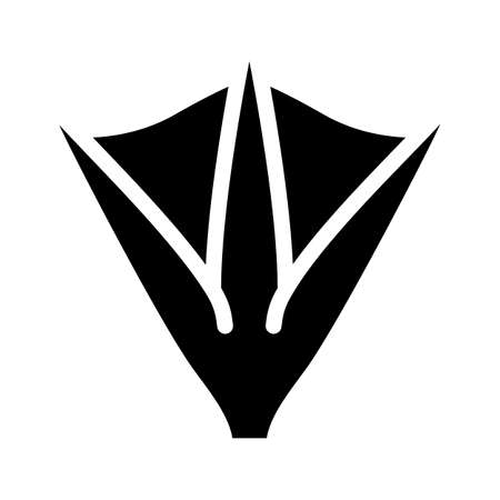 duck bird hoof print glyph icon vector. duck bird hoof print sign. isolated contour symbol black illustrationのイラスト素材