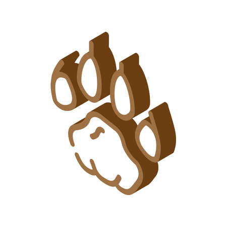 tiger hoof print isometric icon vector. tiger hoof print sign. isolated symbol illustrationのイラスト素材