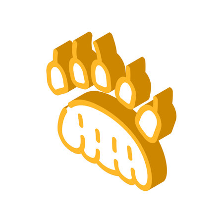 bear hoof print isometric icon vector. bear hoof print sign. isolated symbol illustrationのイラスト素材
