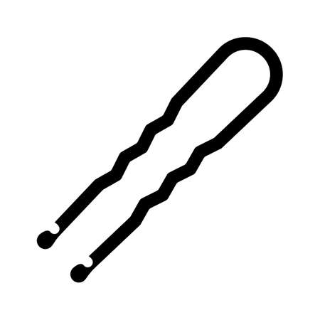 steel hair pin glyph icon vector. steel hair pin sign. isolated symbol illustrationのイラスト素材