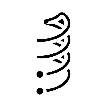 swirl hair pin glyph icon vector. swirl hair pin sign. isolated symbol illustrationのイラスト素材