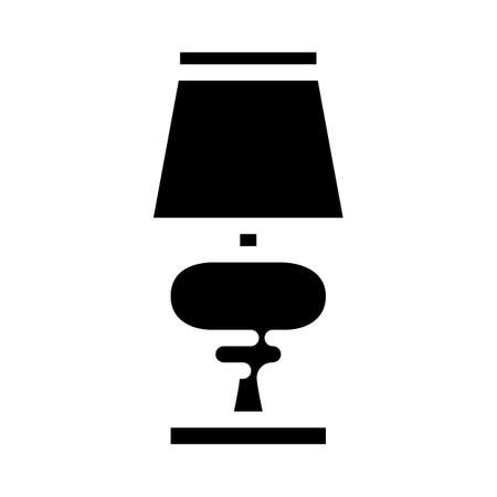 bed table lamp glyph icon vector. bed table lamp sign. isolated symbol illustrationのイラスト素材