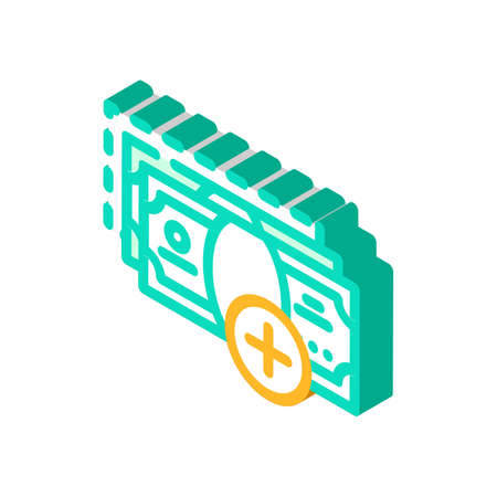 debit on bank account isometric icon vector. debit on bank account sign. isolated symbol illustrationのイラスト素材