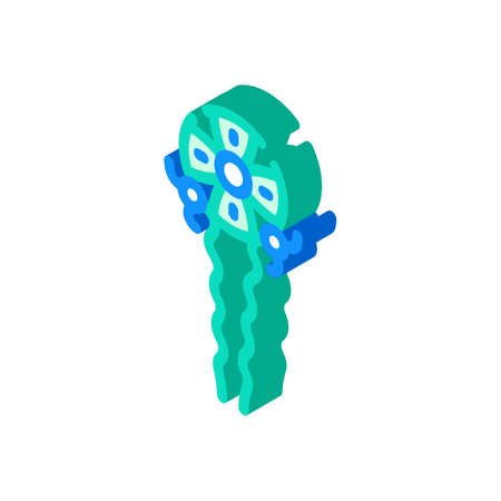 oriental style hair pin isometric icon vector. oriental style hair pin sign. isolated symbol illustrationのイラスト素材