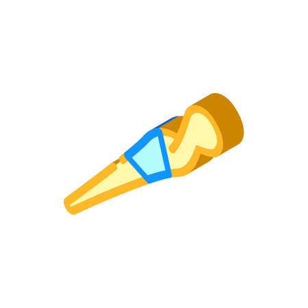 wooden hair pin isometric icon vector. wooden hair pin sign. isolated symbol illustrationのイラスト素材