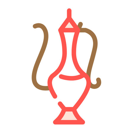 arabian pot color icon vector. arabian pot sign. isolated symbol illustrationのイラスト素材
