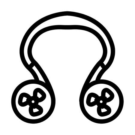 neck fan line icon vector. neck fan sign. isolated contour symbol black illustrationの写真素材