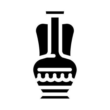 ceramic amphora glyph icon vector. ceramic amphora sign. isolated symbol illustrationのイラスト素材