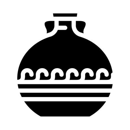 amphora container glyph icon vector. amphora container sign. isolated symbol illustrationのイラスト素材