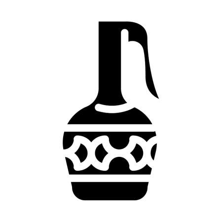 stylish arabian jug glyph icon vector. stylish arabian jug sign. isolated symbol illustrationのイラスト素材