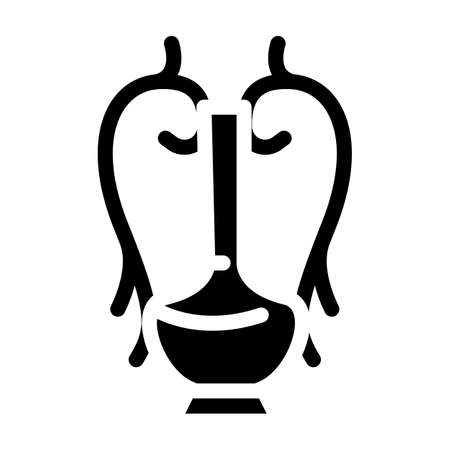 oriental ceramic jug glyph icon vector. oriental ceramic jug sign. isolated symbol illustrationのイラスト素材