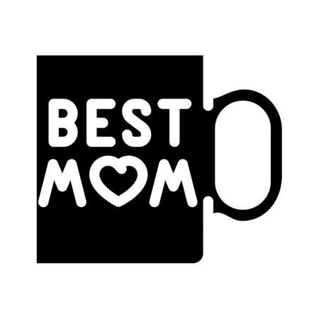 printed cup glyph icon vector. printed cup sign. isolated symbol illustrationのイラスト素材