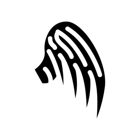 wing with feather glyph icon vector. wing with feather sign. isolated symbol illustrationのイラスト素材