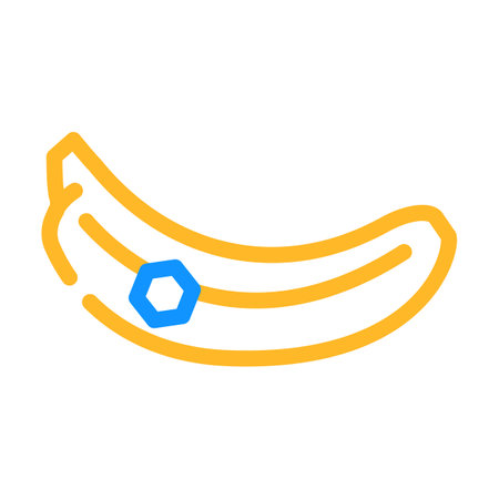 whole banana color icon vector. whole banana sign. isolated symbol illustrationのイラスト素材