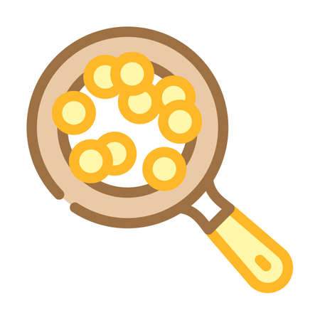 fry banana pan color icon vector. fry banana pan sign. isolated symbol illustrationのイラスト素材