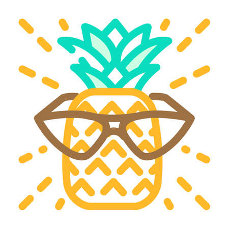 wisdom pineapple color icon vector. wisdom pineapple sign. isolated symbol illustrationのイラスト素材