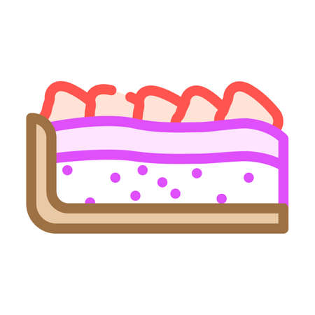 strawberry pie dessert color icon vector. strawberry pie dessert sign. isolated symbol illustrationのイラスト素材