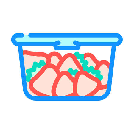 container plastic strawberries color icon vector. container plastic strawberries sign. isolated symbol illustrationのイラスト素材