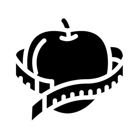 apple lose weight glyph icon vector. apple lose weight sign. isolated symbol illustrationのイラスト素材