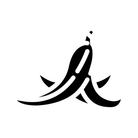 banana peel slippery glyph icon vector. banana peel slippery sign. isolated symbol illustrationのイラスト素材