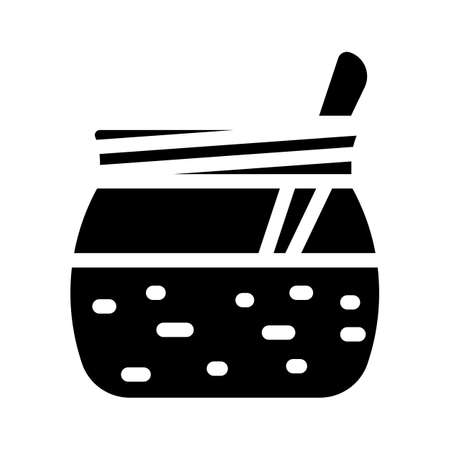 cherry jam glyph icon vector. cherry jam sign. isolated symbol illustrationのイラスト素材