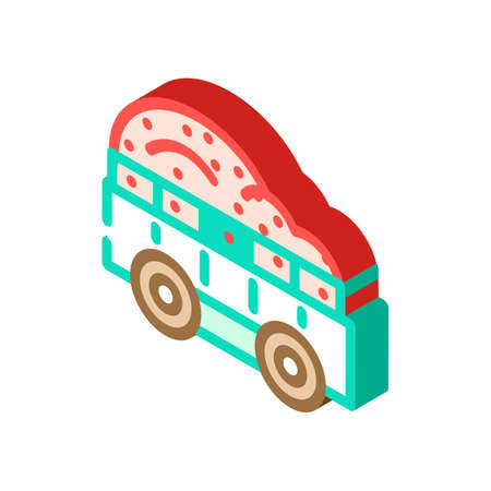 apple wagon delivery isometric icon vector. apple wagon delivery sign. isolated symbol illustrationのイラスト素材