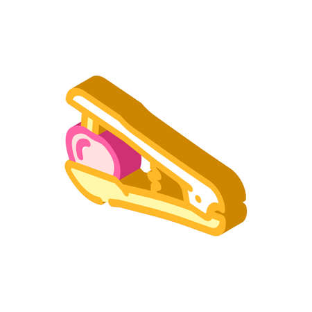 cherry pitting press isometric icon vector. cherry pitting press sign. isolated symbol illustrationのイラスト素材
