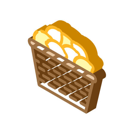 basket with lemons isometric icon vector. basket with lemons sign. isolated symbol illustrationのイラスト素材