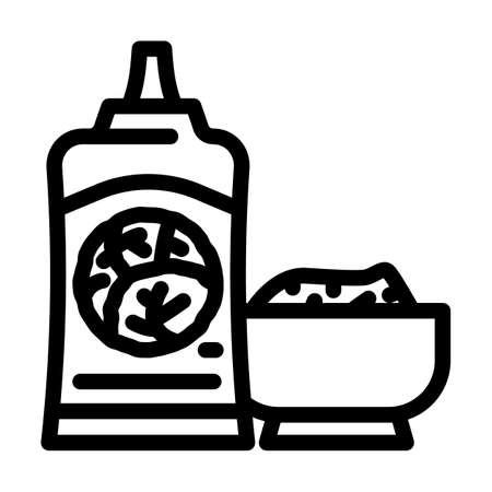 salad sauce cabbage line icon vector. salad sauce cabbage sign. isolated contour symbol black illustrationのイラスト素材