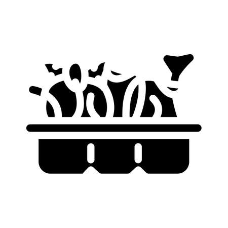 broccoli seedlings glyph icon vector. broccoli seedlings sign. isolated symbol illustrationのイラスト素材