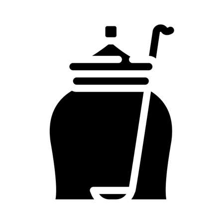 clear glass olive jar lid glyph icon vector. clear glass olive jar lid sign. isolated symbol illustrationのイラスト素材
