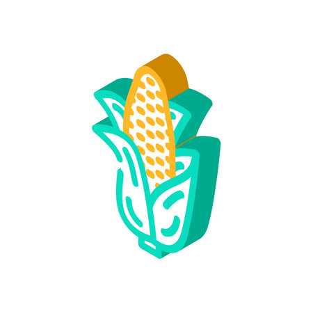 corn plant isometric icon vector. corn plant sign. isolated symbol illustrationのイラスト素材