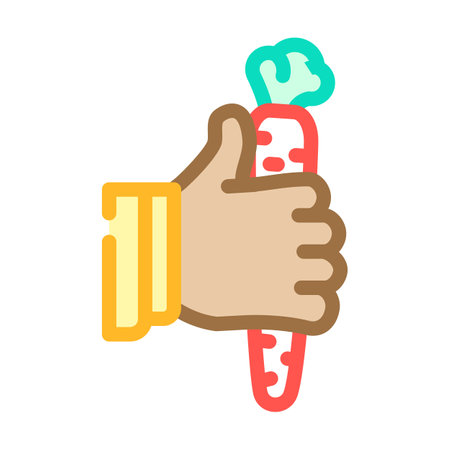 food hand carrot color icon vector. food hand carrot sign. isolated symbol illustrationのイラスト素材
