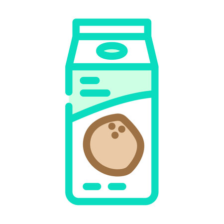milk coconut tropical color icon vector. milk coconut tropical sign. isolated symbol illustrationのイラスト素材