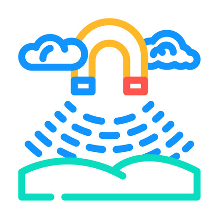 geomagnetic storm color icon vector. geomagnetic storm sign. isolated symbol illustrationのイラスト素材