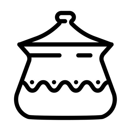 pot clay crockery line icon vector. pot clay crockery sign. isolated contour symbol black illustrationのイラスト素材