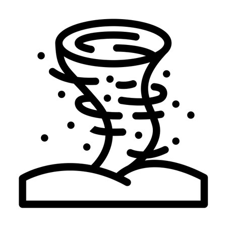 tornado weather line icon vector. tornado weather sign. isolated contour symbol black illustrationのイラスト素材